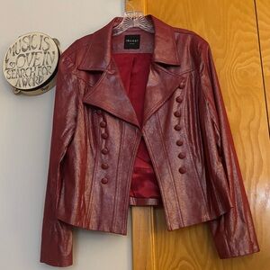 Burgundy Moto Jacket for Women by Insight Like New!